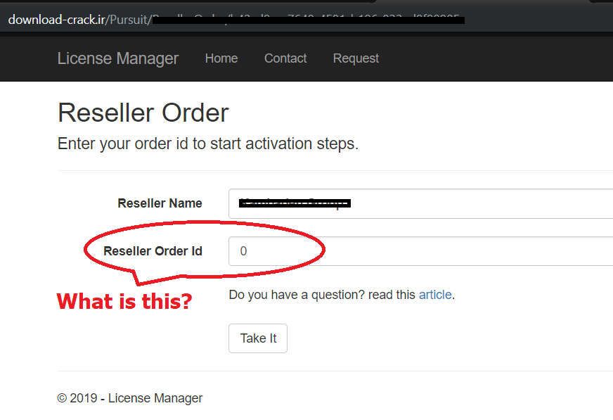 Give Order id to start activation